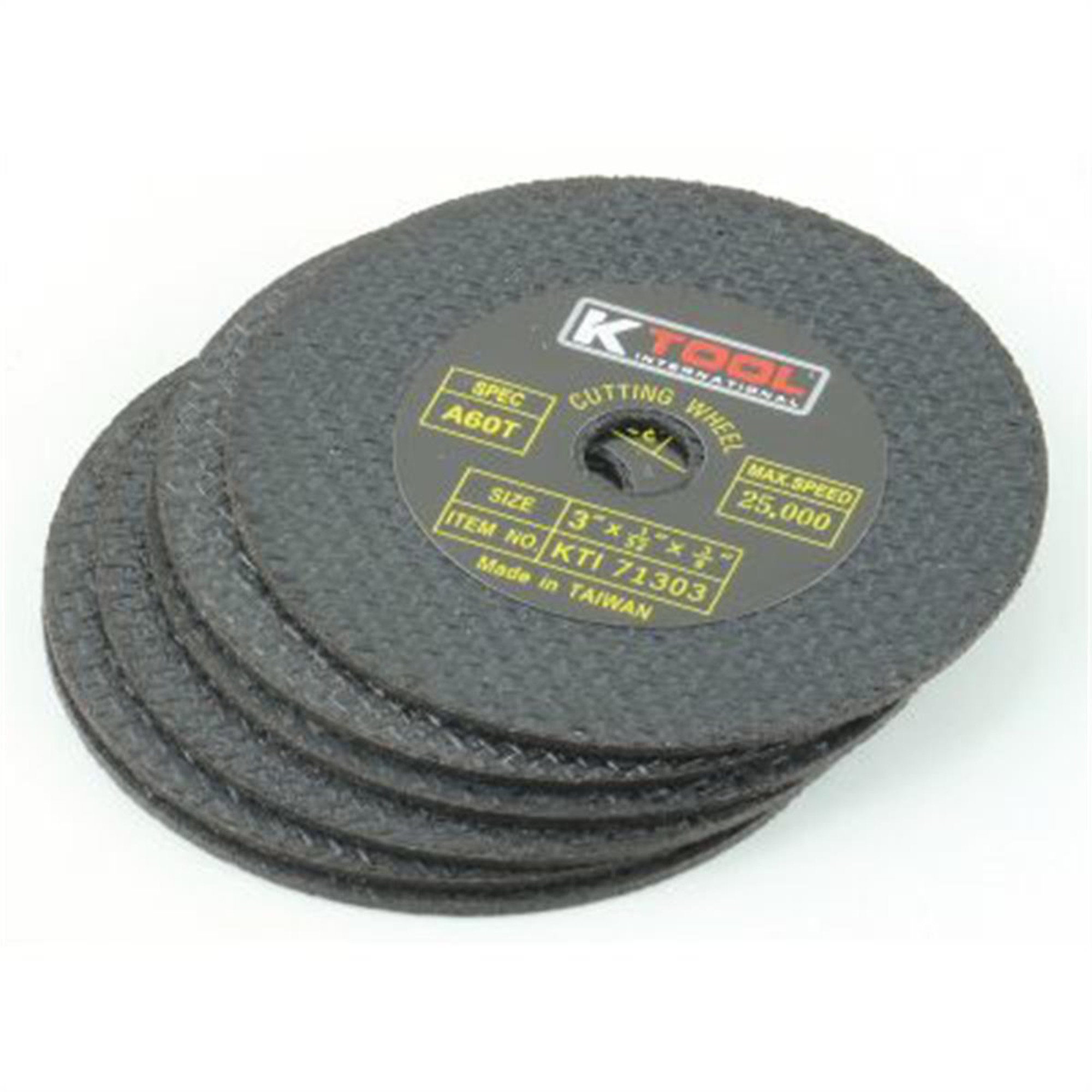K Tool International Abrasive Cut-Off Wheels — 3in. x 1/32in., 3/8in. Arbor, 50 Pk., Model# KTI71303-50